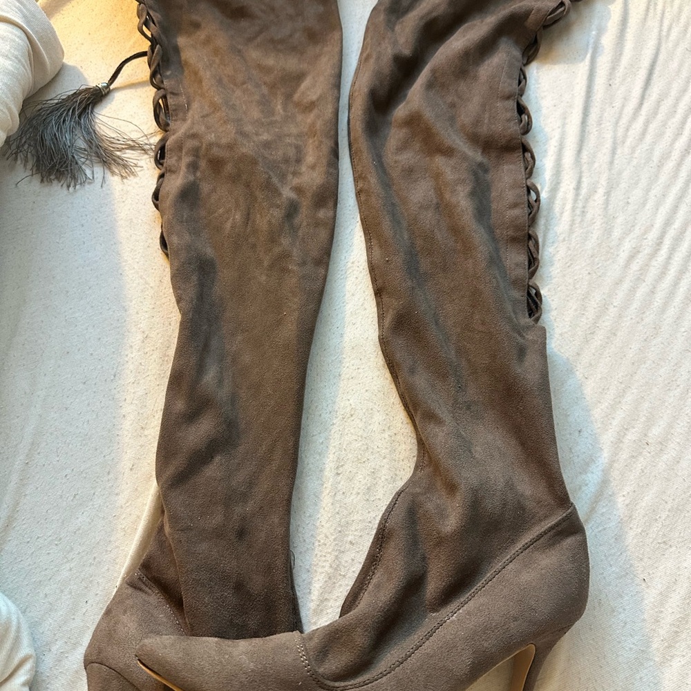 Chic Brown Suede Over-the-Knee Boots
